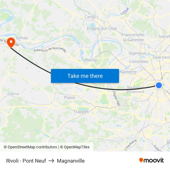 Rivoli - Pont Neuf to Magnanville map