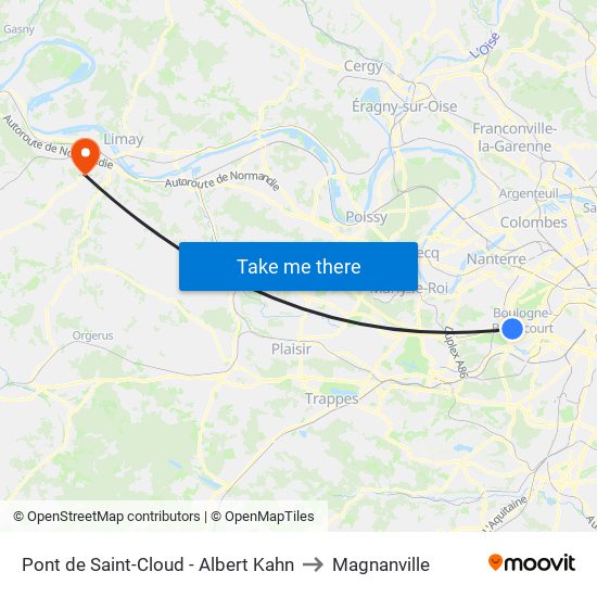 Pont de Saint-Cloud - Albert Kahn to Magnanville map