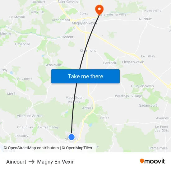 Aincourt to Magny-En-Vexin map