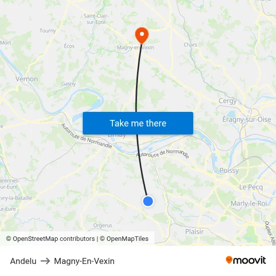 Andelu to Magny-En-Vexin map