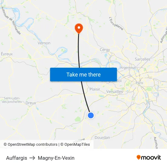 Auffargis to Magny-En-Vexin map