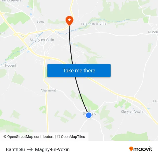 Banthelu to Magny-En-Vexin map