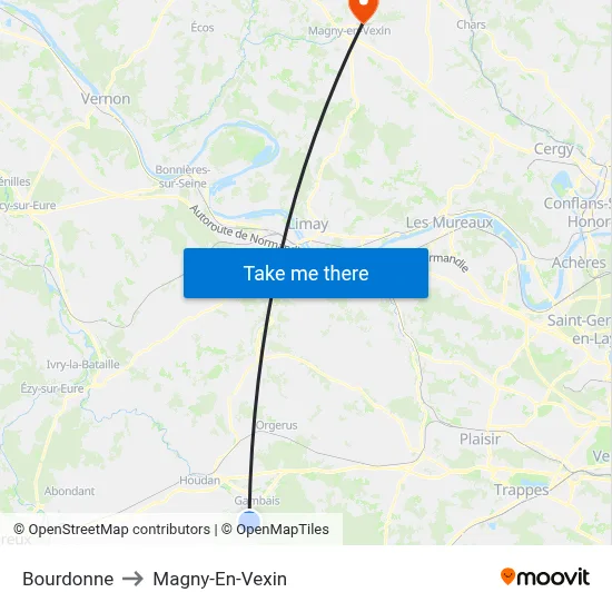 Bourdonne to Magny-En-Vexin map