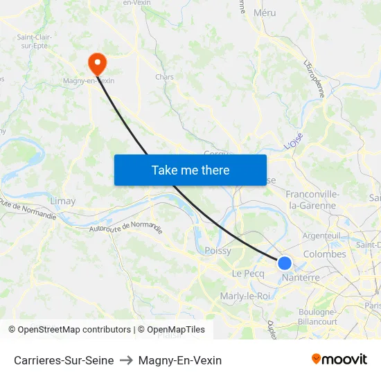 Carrieres-Sur-Seine to Magny-En-Vexin map