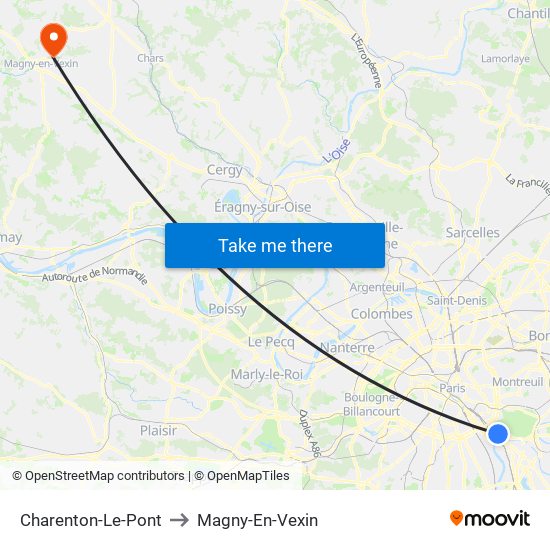 Charenton-Le-Pont to Magny-En-Vexin map