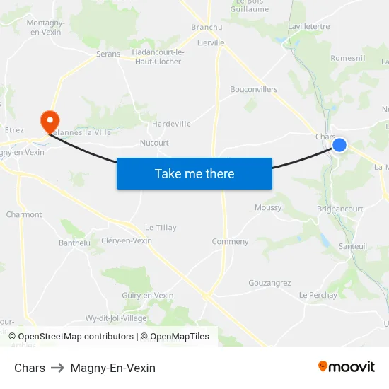 Chars to Magny-En-Vexin map