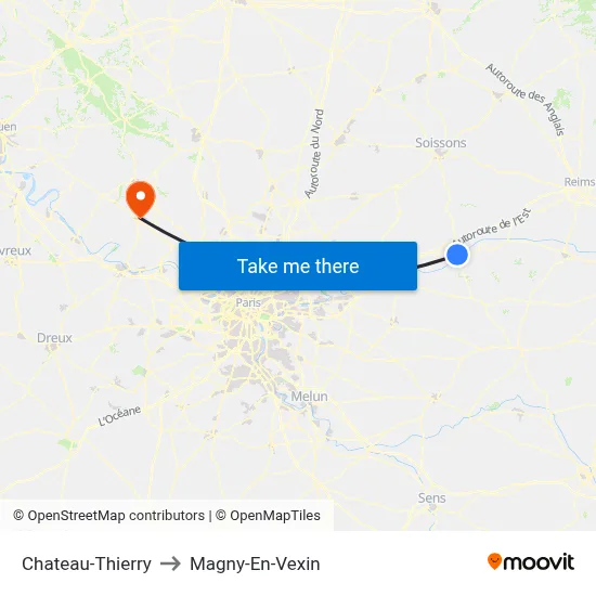 Chateau-Thierry to Magny-En-Vexin map