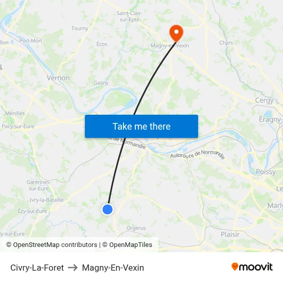 Civry-La-Foret to Magny-En-Vexin map