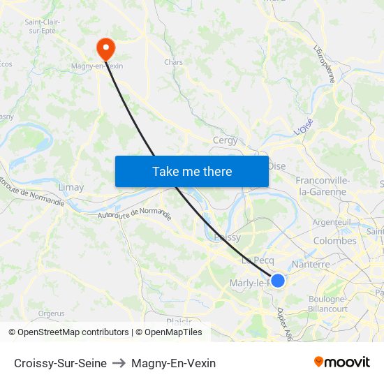 Croissy-Sur-Seine to Magny-En-Vexin map