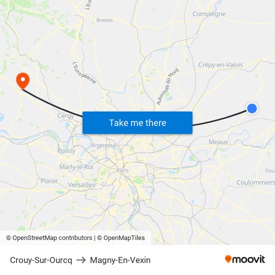 Crouy-Sur-Ourcq to Magny-En-Vexin map