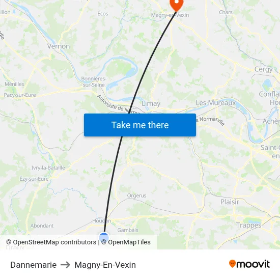 Dannemarie to Magny-En-Vexin map