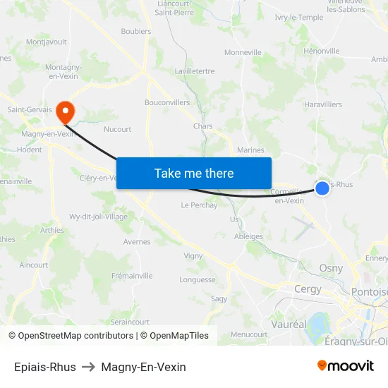 Epiais-Rhus to Magny-En-Vexin map