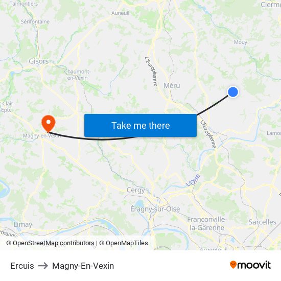 Ercuis to Magny-En-Vexin map