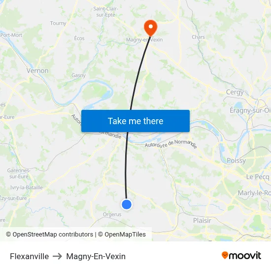 Flexanville to Magny-En-Vexin map