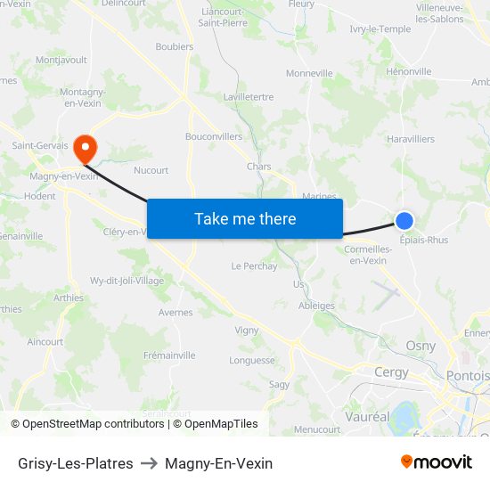 Grisy-Les-Platres to Magny-En-Vexin map