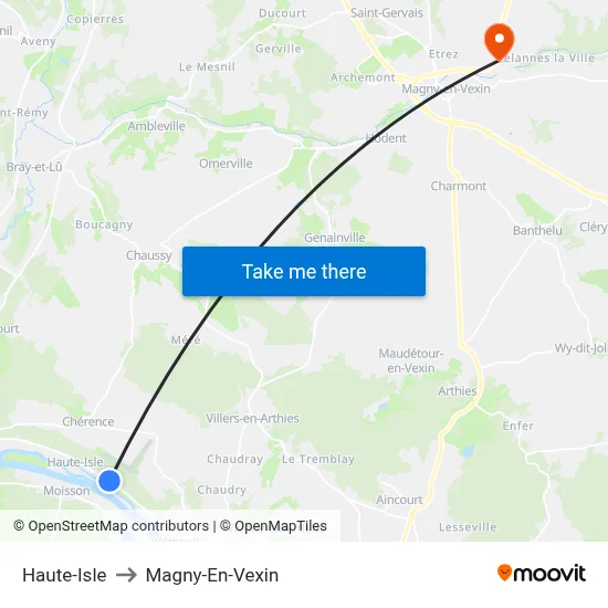 Haute-Isle to Magny-En-Vexin map