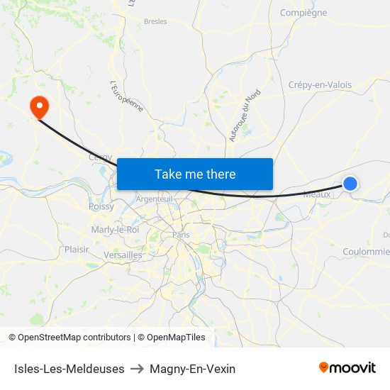 Isles-Les-Meldeuses to Magny-En-Vexin map