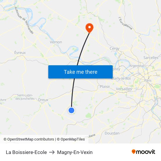 La Boissiere-Ecole to Magny-En-Vexin map