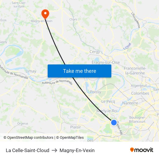La Celle-Saint-Cloud to Magny-En-Vexin map