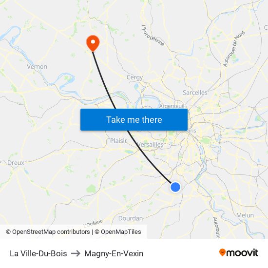 La Ville-Du-Bois to Magny-En-Vexin map