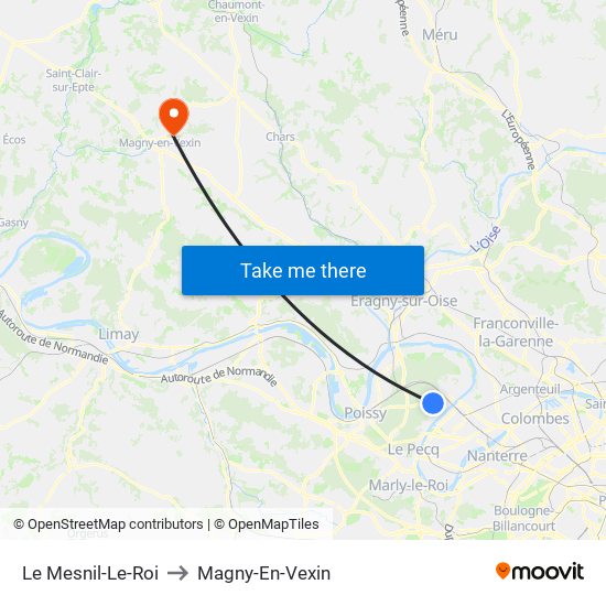 Le Mesnil-Le-Roi to Magny-En-Vexin map