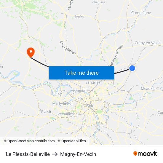 Le Plessis-Belleville to Magny-En-Vexin map