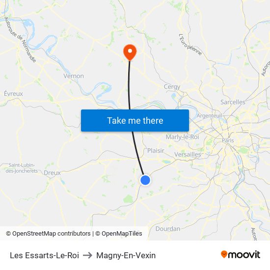 Les Essarts-Le-Roi to Magny-En-Vexin map