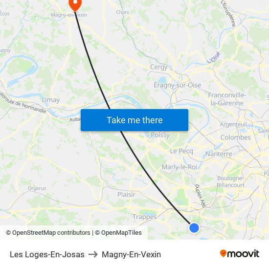 Les Loges-En-Josas to Magny-En-Vexin map