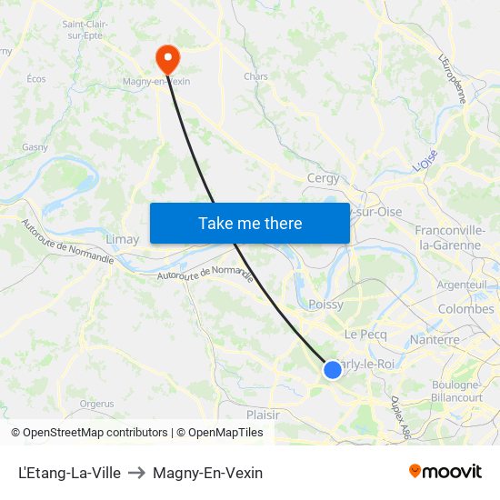 L'Etang-La-Ville to Magny-En-Vexin map