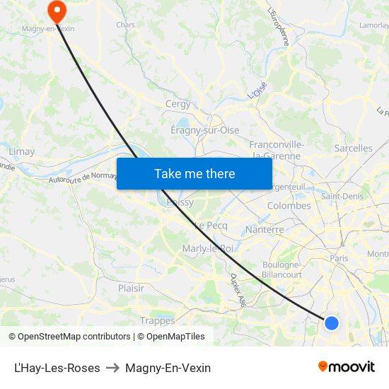 L'Hay-Les-Roses to Magny-En-Vexin map