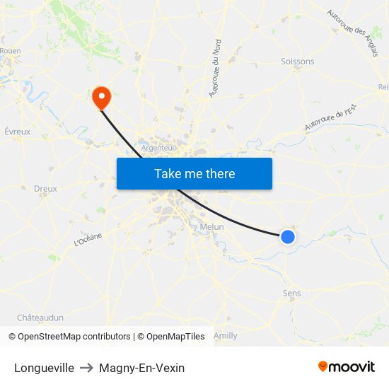Longueville to Magny-En-Vexin map