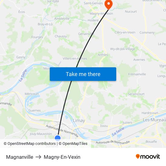 Magnanville to Magny-En-Vexin map