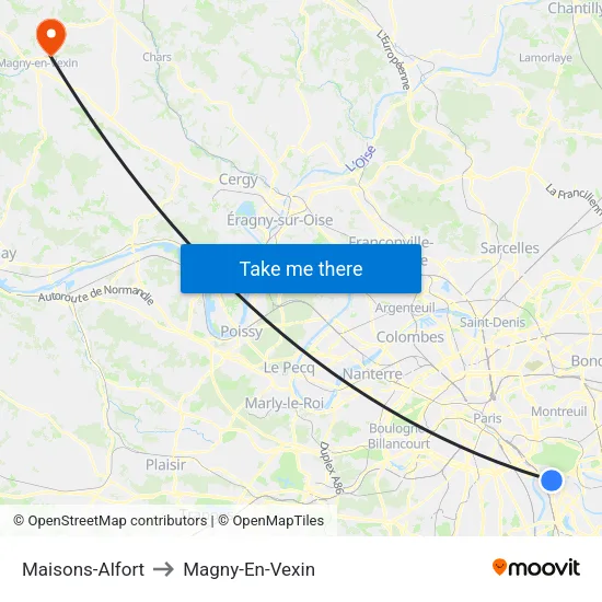 Maisons-Alfort to Magny-En-Vexin map