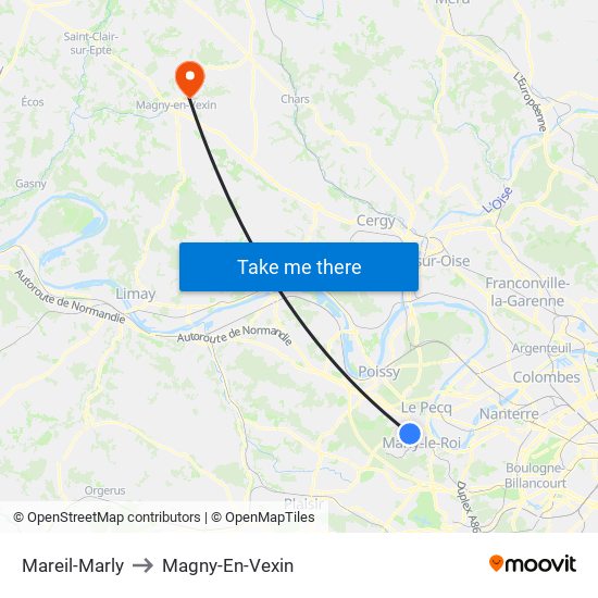 Mareil-Marly to Magny-En-Vexin map