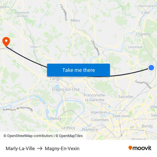 Marly-La-Ville to Magny-En-Vexin map