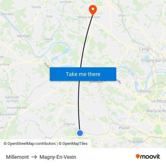 Millemont to Magny-En-Vexin map