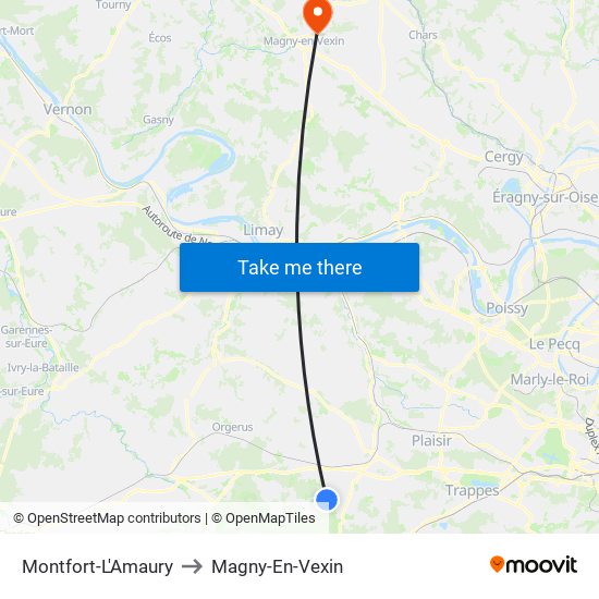 Montfort-L'Amaury to Magny-En-Vexin map