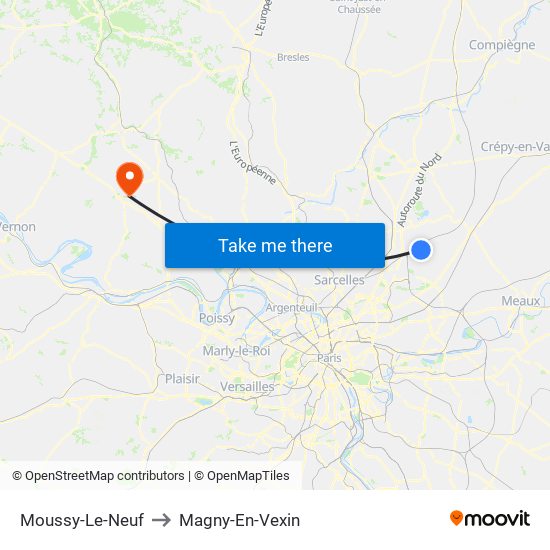 Moussy-Le-Neuf to Magny-En-Vexin map