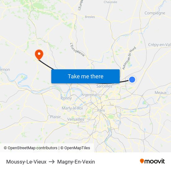 Moussy-Le-Vieux to Magny-En-Vexin map