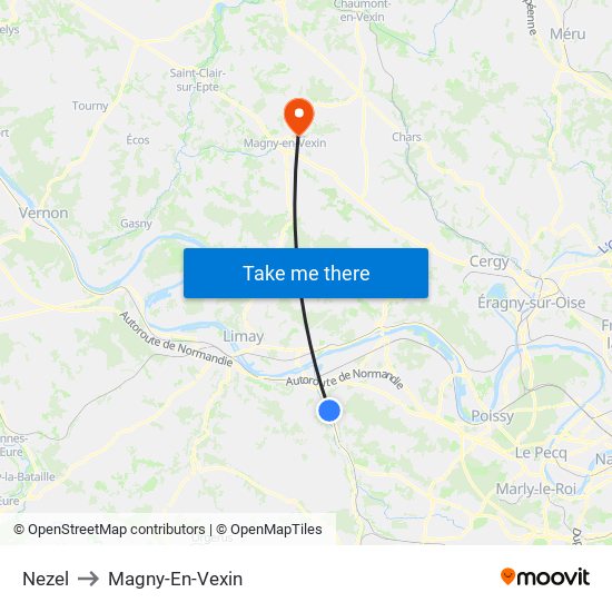 Nezel to Magny-En-Vexin map