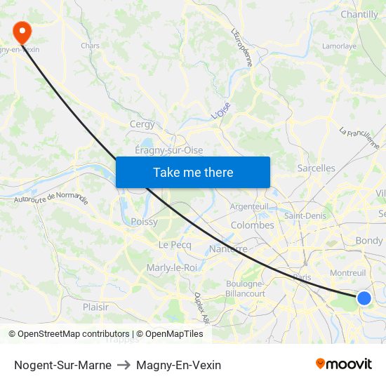 Nogent-Sur-Marne to Magny-En-Vexin map
