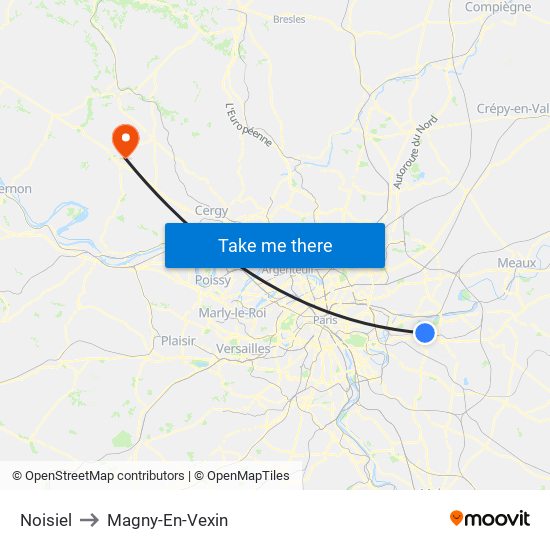 Noisiel to Magny-En-Vexin map