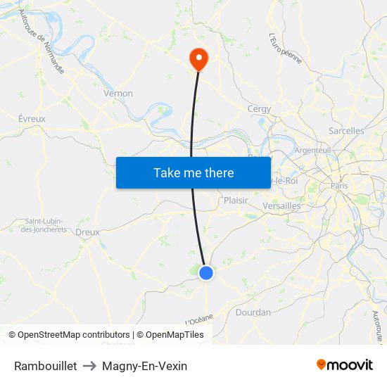 Rambouillet to Magny-En-Vexin map