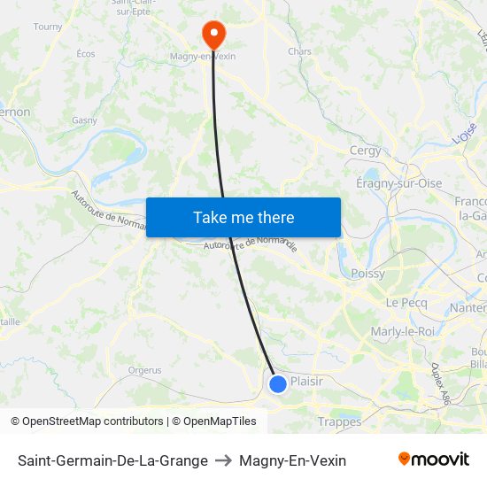 Saint-Germain-De-La-Grange to Magny-En-Vexin map