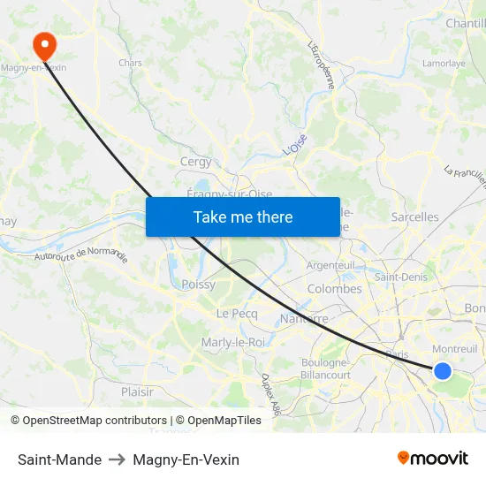 Saint-Mande to Magny-En-Vexin map