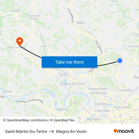 Saint-Martin-Du-Tertre to Magny-En-Vexin map