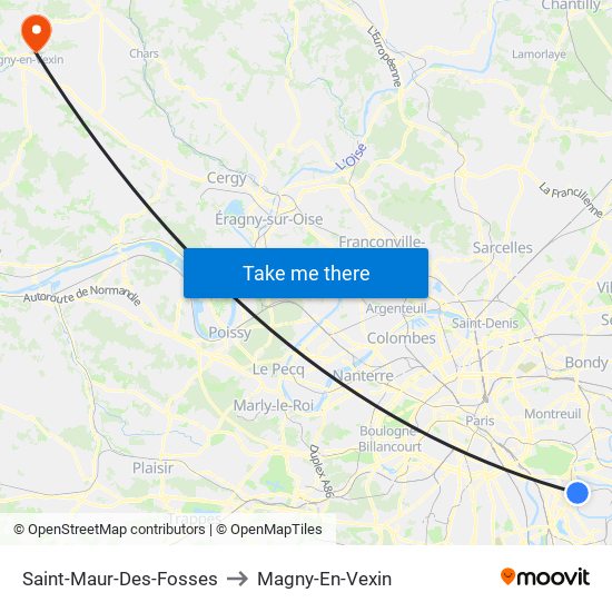 Saint-Maur-Des-Fosses to Magny-En-Vexin map