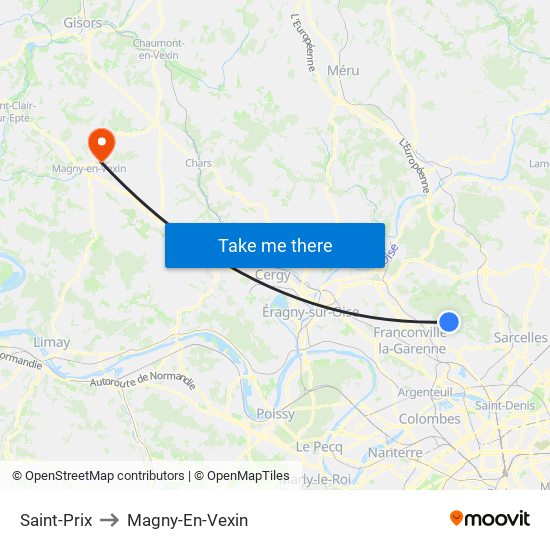 Saint-Prix to Magny-En-Vexin map