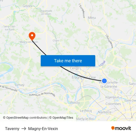 Taverny to Magny-En-Vexin map