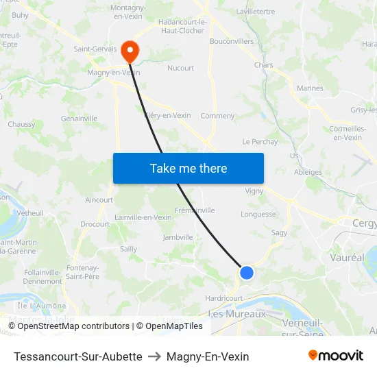 Tessancourt-Sur-Aubette to Magny-En-Vexin map